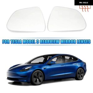 2個 車用広角ミラー 耐熱 防水 防眩 大型ビジョン バックミラー レンズ テスラ モデル3 車用アクセサリー