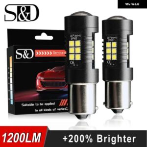 2個 P21W LED 1156 BA15S LED 電球 車用ライト 1200LM ウィンカー リバース ブレーキライト R5W 3030 LED 12V 24V 自動車用ランプ D040