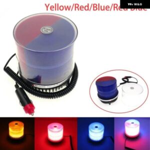 12V/24V 車用緊急フラッシュストロボランプ LED アンバー レッド ブルー ラウンドマグネット 天井 ボックス 回転式交通安全ハザード灯