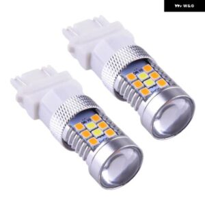 2個 3157 4157 スイッチバック ホワイト アンバー LED ウィンカーライト バルブ 12V トヨタ タコマ タンドラ カローラ ハイランダー 2011-2013