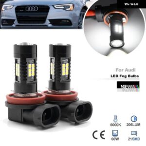 2個 アウディ A4 B8 B9 13-19 A3 8V 15-17 A5 12-17 CANバス LED H8 H11 フォグランプ バルブ ヘッドライト ちらきなし ドライビングライト