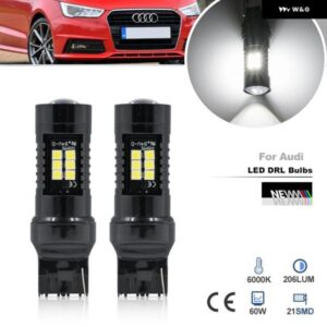 2X アウディ A1 8X 2010 - 14 W21W 7440 T20 CANBUS LED デイタイム ランニングライト DRL バルブ 車用デイライト