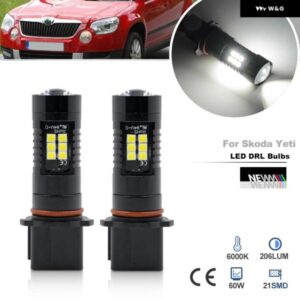 2個 SKODAYETI 5L 2010-2017 CANBUS P13W 12277 PSH23W LED デイタイム ランニングライト DLR バルブ パーキング ランプ ヘッドランプ デイライト