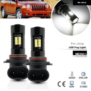 2個 LED 9145 H10 フォグランプ 電球 ジープ コンパス 2007 2008 2009 2010 CANバス ヘッドランプ ドライビングランプ パーキング ライト