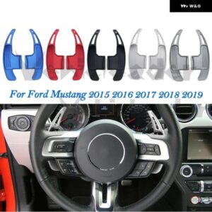 2個 車用 ステアリングホイール シフト パドル シフター ギアエクステンション フォード マスタング 2015 - 19 アルミ 合金 カバー トリム