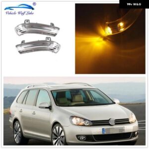 2個 LED ミラー ライト VW ゴルフ 6 A6 MK6 プラス 2009 - 14 ドアサイド LED ミラー ウィンカー インジケーター ライト