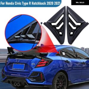 2X リアサイドウィンドウルーバー ホンダ シビック タイプR ハッチバック 2020 2021 ABS エアベント スクープシャッターシェード カバー トリム