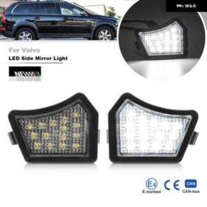 2X LED サイドミラー パドル ライト ボルボ XC90 XC70 V40 V50 V60 MK1 V70 MK2 MK3 C30 ホワイト アンダー パドル カーテシ ハザードランプ