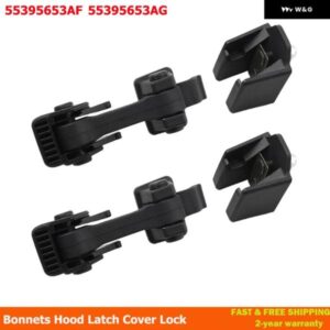 2X 車用 ボンネット エンジン カバー ロックキャッチ ジープ ラングラー 2007-2018 ABS ブラック フードロック 車用フードロック 55395653AF
