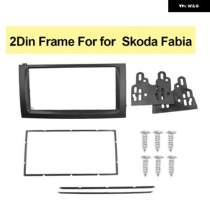 2DIN カー ラジオ フェイシア 2003 - 06 シュコダ ファビア フレーム ステレオ DVD プレーヤー ダッシュ フィッティング キット フェイシア フェイスプレー