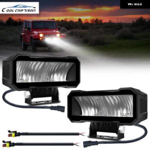 5インチ ライトバー ハイビーム ヘッドライト 車用 スクエア LED フラッドライト LED バー 12V LED ライト 作業灯 24V オフロード ATV 4X4 LED