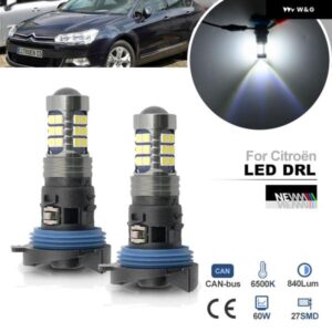 シトロエン C5 MK2 2008 - 11- 2017 HP24W P24W G4 LED バルブ ベース付き デイタイム ランニングライト CANバス DRL ヘッドライト