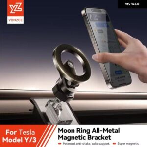 テスラ モデル3 Y ハイランド ジュニパー 2021-2025 マグネット式車載電話 ホルダー 車載マグネット式電話 ホルダー ムーンリング メタルカー マウント