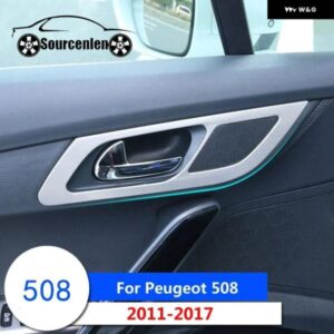 プジョー 508 2011-2017 内装 ドアハンドル カバー トリム インテリア ドアウィンドウリフトスイッチカバー カーアクセサリー 4個