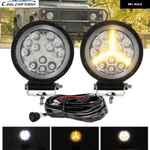 4インチ LEDワークバー ヘッドライト ビームラウンドDRLスポットライト12V 24V車デイ運転ボートATV車 トラック オフロード4X4