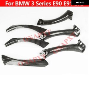 カーボン製車内 ドアハンドル BMW 3シリーズ E90 E91 E92 6個入り 内装 ドアハンドル ドア アームレスト インナーハンドル