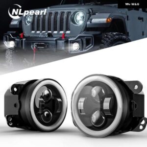2個 4インチ 丸型 LED フォグランプ アセンブリ ランプ ジープ ラングラー JK オフロード車 LED シグナルライト 6000K 補助ライト