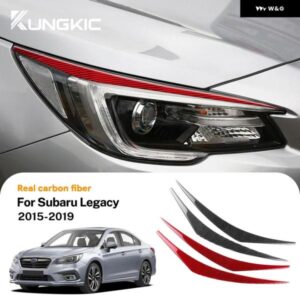 LHD RHD リアルソフトカーボン ステッカー スバル レガシィ アウトバック 2015 - 19 車用 ヘッドライト アイブロウ ストリップ トリム