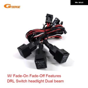 BMW エンジェルアイズ ハローリング スイッチ ヘッドライト ロー/ハイビーム 3リレー 配線 ハーネス キット フェードオン/フェードオフ機能付き