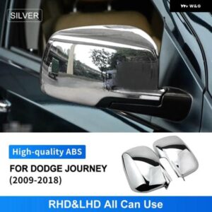ABS素材 バックミラー 装飾 フレーム - ブライトシルバー ダッジ ジャーニー 2009 - 18