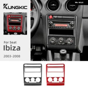 LHD RHD 車用 セントラ ル コントロール AC/CD パネル シート イビサ リアルソフトカーボン ステッカー 2003 - 08 アクセサリー