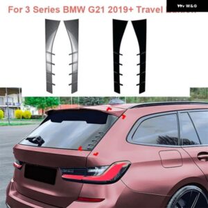 2019-2024 BMW 3シリーズ G21 ワゴン ツーリング リアウィンドウ サイドスポイラー リップウィング カーボンルック/グロスブラック テールスプリッター
