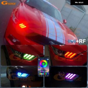 フォード マスタング 2015 2016 2017 BLUETOOTHアプリ 超高輝度マルチカラーRGB LEDエンジェルアイキット ハローリング DRLボード