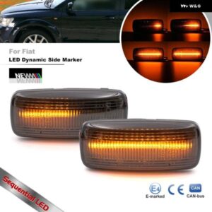 フィアット フリーモント 2011 - 16 スモークダイナミックキャンバス LED サイドマーカー ウィンカー フェンダー ウィンカー リピーター 2個