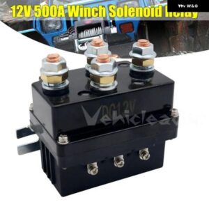 汎用 12V 500A ウインチリモートコンタクタ ウインチ コントロール ソレノイド リレー ツインワイヤレスリモートリカバリーカー ジープ