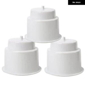 6個 凹型ドロップイン プラスチック カップドリンク缶 ホルダー 排水口付き ボート 車 マリン RV ホワイト