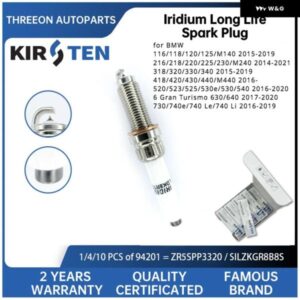 イリジウム スパークプラグ BMW 1.5T 2.0T エンジン F20/F21/F45/F23/F22/F46/F30/F34/F31/F32/F33/F46/G30/G31/G32/G11 ZR5SPP3320
