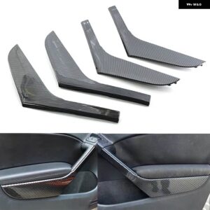 4個 車内 ドアプル ハンドルトリムカバー インナーキャップ VW ゴルフ 6 MK6 2009-14 5K4868040A - Carbon Fiber Look
