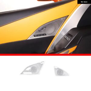 シボレー ドアオーディオ スピーカー カバー 装飾 スピーカー フレーム コルベット C7 2014-2019 インテリア - 2 pcs