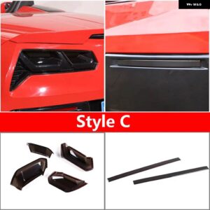 シボレー コルベット C7 2014-2019 ABS ブラックリア テールライト リア フォグランプ ブラックアウトカバー トリム ステッカー - Style C
