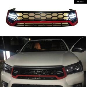 独自のデザイン LED グリル ピックアップ トラック フロントグリル ハイラックス REVO SR5 M70 M80 2015-17 フロントグリル マット - Red