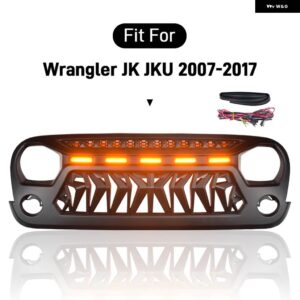 ラングラーグリル ラングラー JK JKU ルビコンサハラスポーツ 2007 2008 2009 2010 2012-2017 レーシング グリル バンパー メッシュ - D