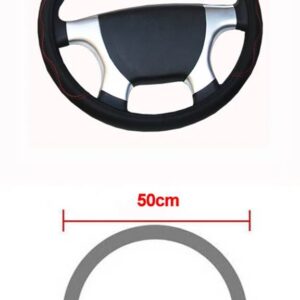 トラック PU レザーエンボスステアリング ホイールカバー ステアリング ホイール自動直径 36 38 40 42 45 47 50CM 選択 7 サイズ - 50 CM Red