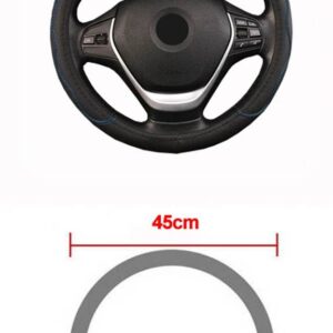 トラック PU レザーエンボスステアリング ホイールカバー ステアリング ホイール自動直径 36 38 40 42 45 47 50CM 選択 7 サイズ - 45 CM Blue