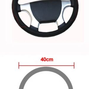 トラック PU レザーエンボスステアリング ホイールカバー ステアリング ホイール自動直径 36 38 40 42 45 47 50CM 選択 7 サイズ - 40 CM Red