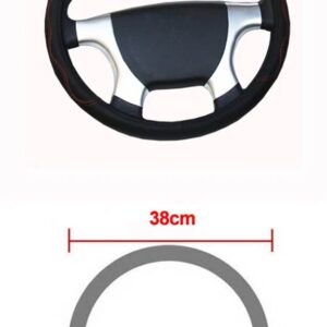 トラック PU レザーエンボスステアリング ホイールカバー ステアリング ホイール自動直径 36 38 40 42 45 47 50CM 選択 7 サイズ - 38 CM Red