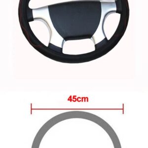 トラック PU レザーエンボスステアリング ホイールカバー ステアリング ホイール自動直径 36 38 40 42 45 47 50CM 選択 7 サイズ - 45 CM Red