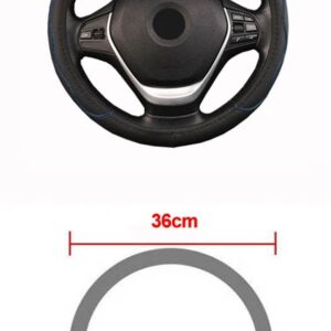 トラック PU レザーエンボスステアリング ホイールカバー ステアリング ホイール自動直径 36 38 40 42 45 47 50CM 選択 7 サイズ - 36 CM Blue