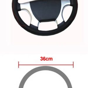 トラック PU レザーエンボスステアリング ホイールカバー ステアリング ホイール自動直径 36 38 40 42 45 47 50CM 選択 7 サイズ - 36 CM Red