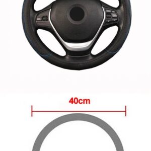 トラック PU レザーエンボスステアリング ホイールカバー ステアリング ホイール自動直径 36 38 40 42 45 47 50CM 選択 7 サイズ - 40 CM Blue