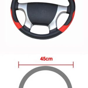 トラック バス ステアリング ホイール カバー直径 36 38 40 42 45 47 50CM 用 7 サイズ選択可能 カーボン ブラック レッド ダイナミック - 45 CM