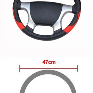 トラック バス ステアリング ホイール カバー直径 36 38 40 42 45 47 50CM 用 7 サイズ選択可能 カーボン ブラック レッド ダイナミック - 47 CM
