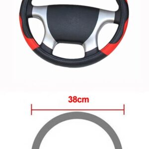 トラック バス ステアリング ホイール カバー直径 36 38 40 42 45 47 50CM 用 7 サイズ選択可能 カーボン ブラック レッド ダイナミック - 38 CM