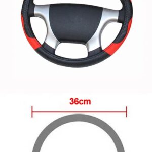 トラック バス ステアリング ホイール カバー直径 36 38 40 42 45 47 50CM 用 7 サイズ選択可能 カーボン ブラック レッド ダイナミック - 36 CM