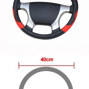 トラック バス ステアリング ホイール カバー直径 36 38 40 42 45 47 50CM 用 7 サイズ選択可能 カーボン ブラック レッド ダイナミック - 40 CM