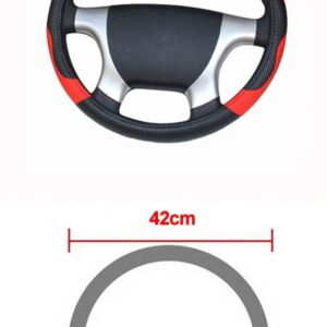 トラック バス ステアリング ホイール カバー直径 36 38 40 42 45 47 50CM 用 7 サイズ選択可能 カーボン ブラック レッド ダイナミック - 42 CM